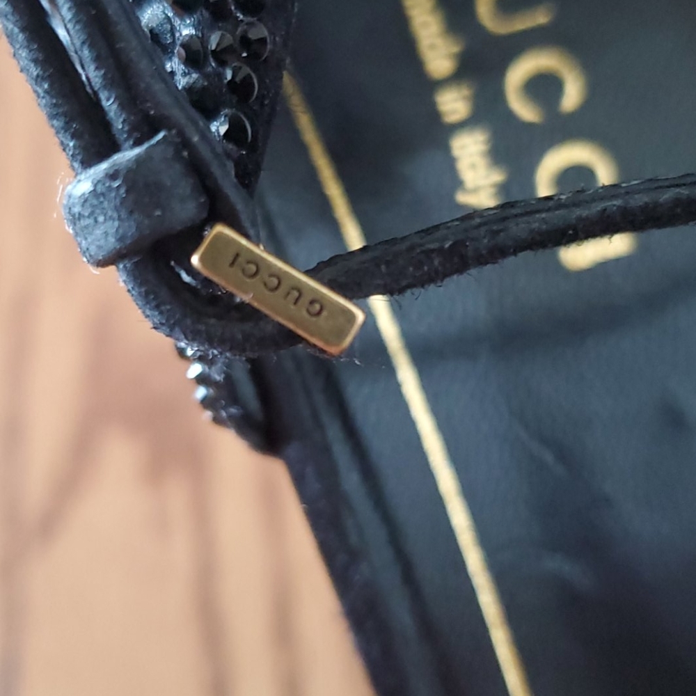 NEW Gucci Black Sexy Strappy Stelletto Size 38.5 - Picture 6 of 6